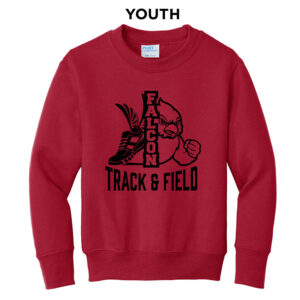 DW Girls Track Field Youth Crewneck Sweatshirt-Red