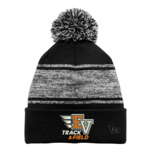 EV Track Field New Era Knit Chilled Pom Beanie-Black/Graphite