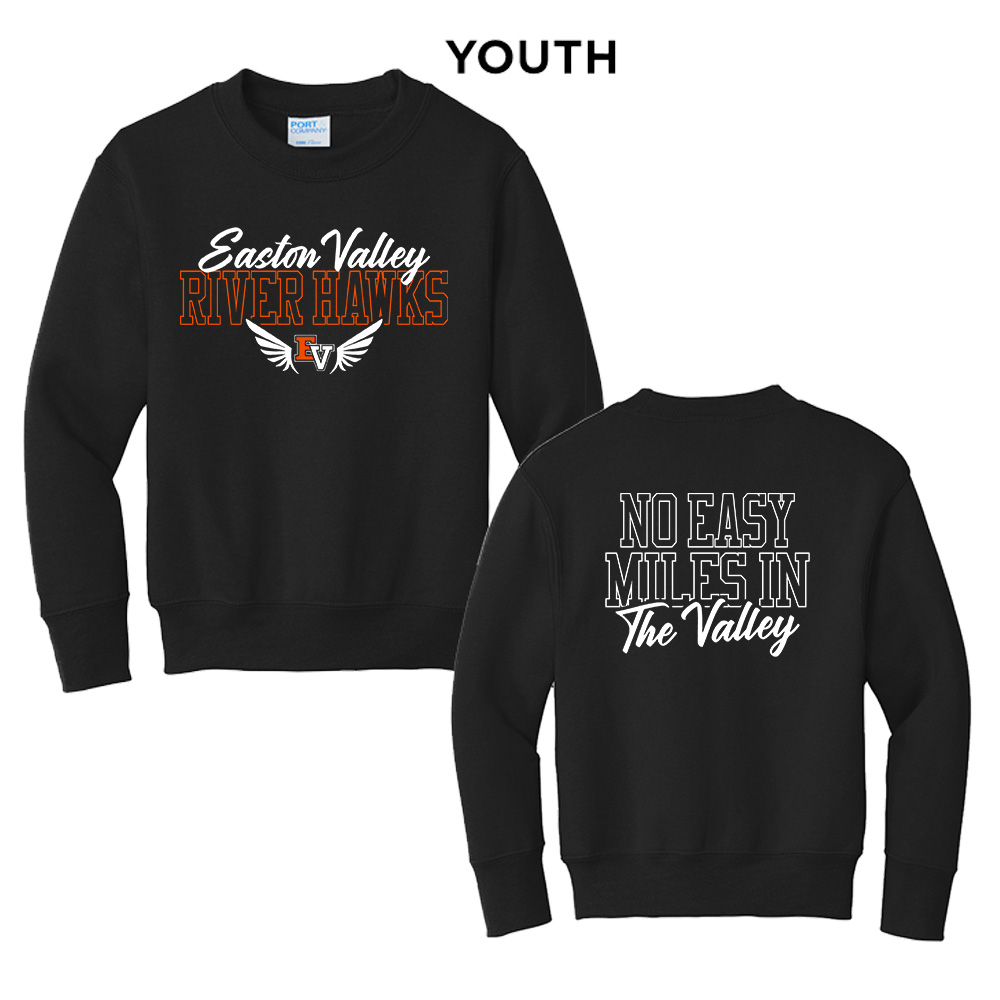 EV Track Field Youth Fleece Crewneck Sweatshirt-Black