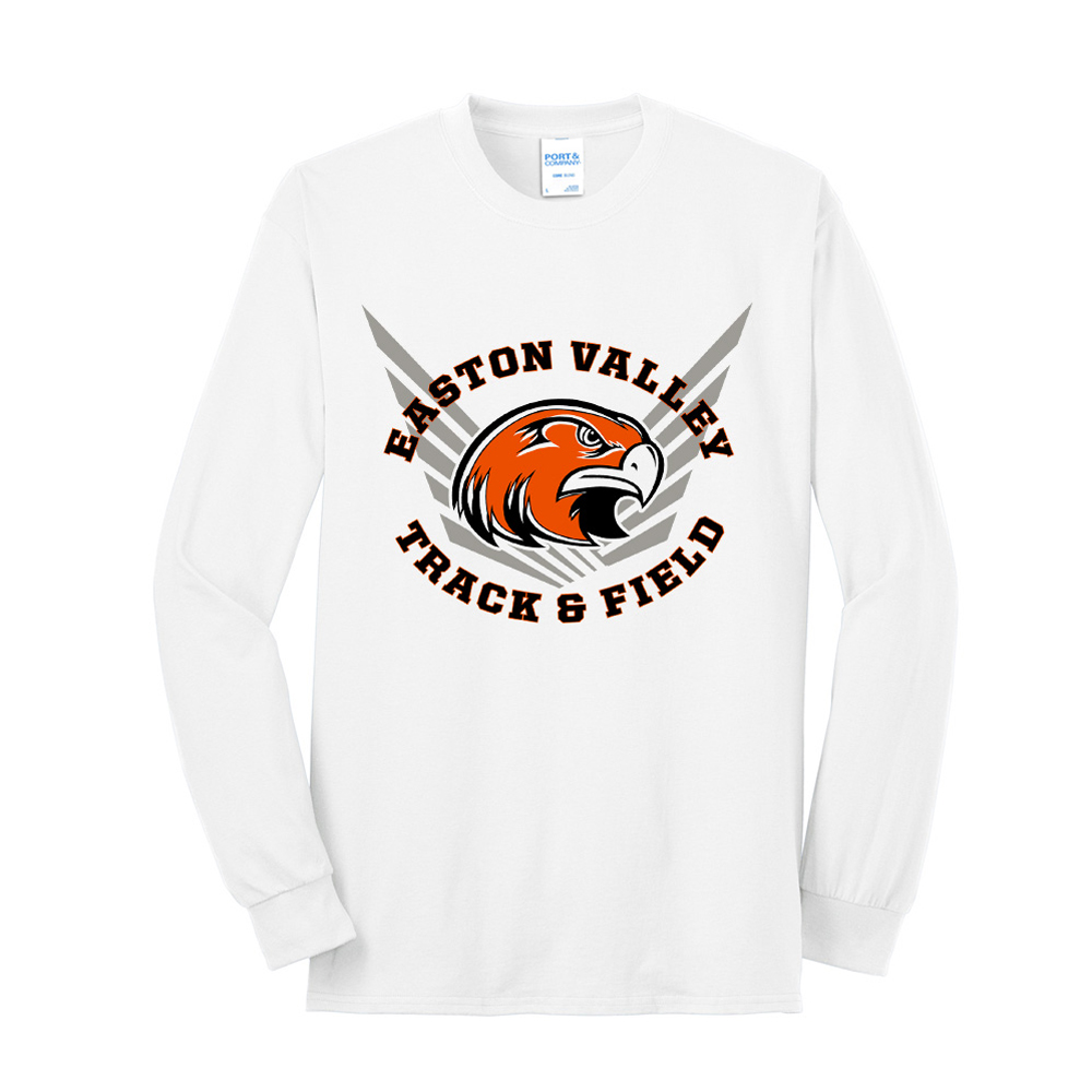 EV Track Field Unisex Cotton Long Sleeve Tee-White
