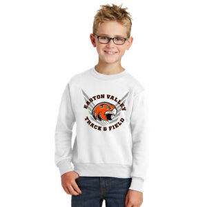 EV Track Field Youth Fleece Crewneck Sweatshirt-White