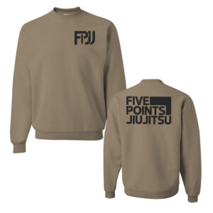Five Point Jiu Jitsu Unisex Fleece Crewneck Sweatshirt-Kahki