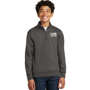Five Point Jiu Jitsu Youth Core Fleece 1/4-Zip Pullover Sweatshirt-Charcoal
