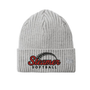 Steamer Softball New Era Core Classic thick rib knit Cuff Beanie stocking cap-Heather Grey