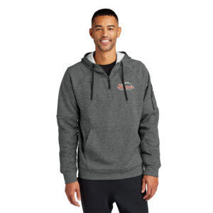 Steamer Softball Nike Therma-FIT Pocket 1/4-Zip Fleece Hoodie Men-Charcoal Heather