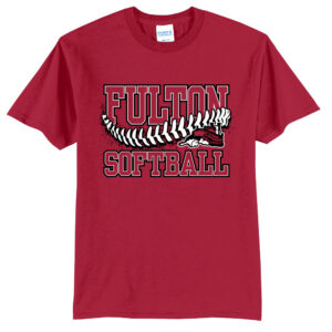 Steamer Softball Unisex Short Sleeve Tee-red