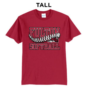 Steamer Softball Tall Short Sleeve Tee-Red