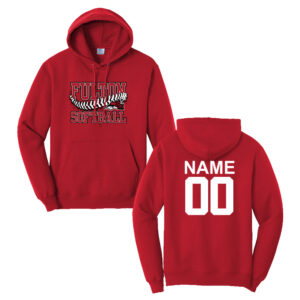 Steamer Softball Unisex Fleece Hooded Sweatshirt-Red