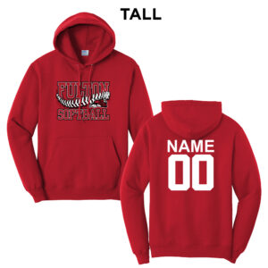 Steamer Softball Tall Fleece Hooded Sweatshirt-Red