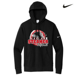Steamer Softball Nike Club Fleece Sleeve Swoosh Pullover Hoodie Men-Black