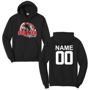 Steamer Softball Unisex Fleece Hooded Sweatshirt-Black