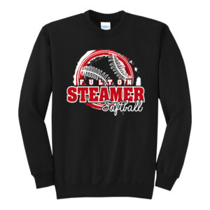 Steamer Softball Unisex Core Fleece Pocket Sweatshirt-Black