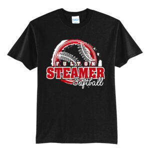 Steamer Softball Unisex Short Sleeve Tee-Black