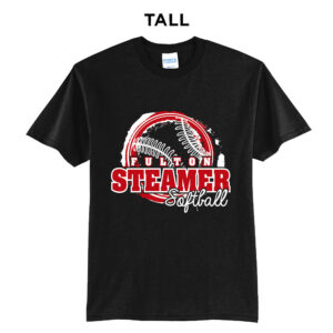 Steamer Softball Tall Short Sleeve Tee-Black