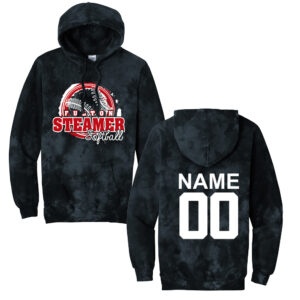 Steamer Softball Unisex Crystal Tie-Dye Pullover Hoodie-Black