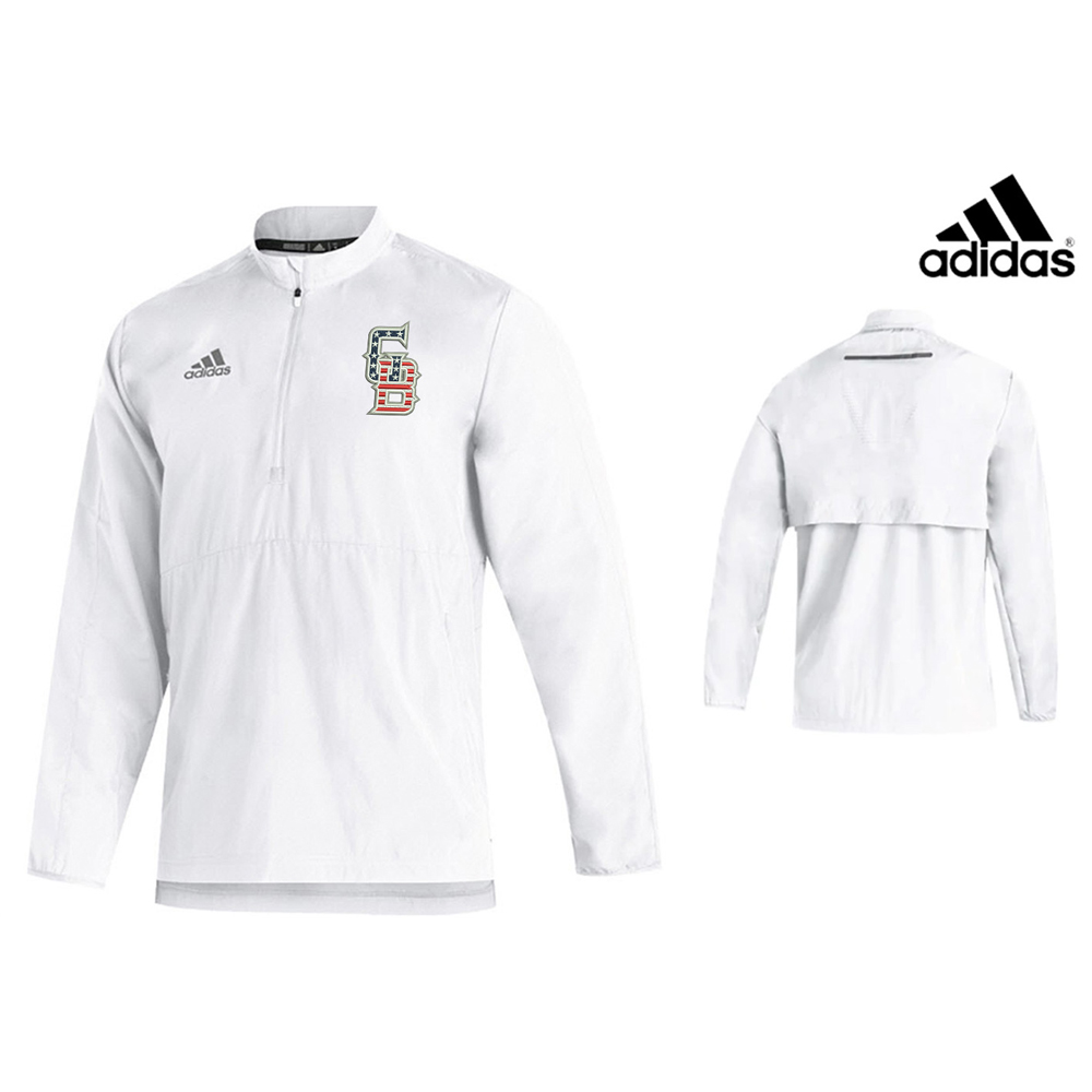 Great Bambinos BB Adidas Team Sideline 21 long sleeve 1/4 zip pullover - white (XS, 2x, 3x, 4x)