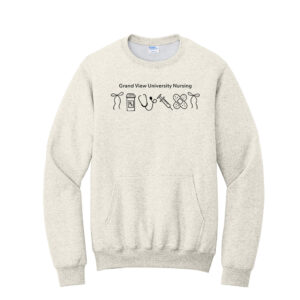 GV Nursing Unisex Core Fleece Crewneck Pocket Sweatshirt-Oatmeal Heather