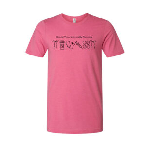 GV Nursing Unisex Premium Combed Ring Spun Cotton Tee-Heather Charity Pink