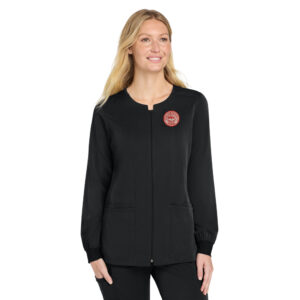 GV Nursing Wink Women’s Premiere Flex Full-Zip Scrub Jacket-Black