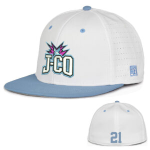 J CO Bombers The Game Perforated GameChanger Cap-White/Columbia Blue