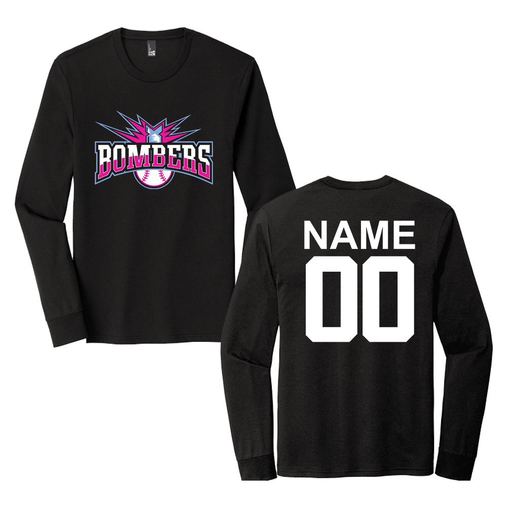 J CO Bombers District Made Men's Perfect Tri Long Sleeve Crew Tee-Black