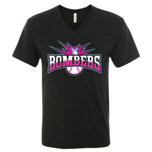 J CO Bombers Next Level Triblend V-Neck Short Sleeve Tee Unisex-Vintage Black