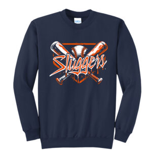 Midwest Sluggers SB Unisex Fleece Crewneck Sweatshirt-Navy