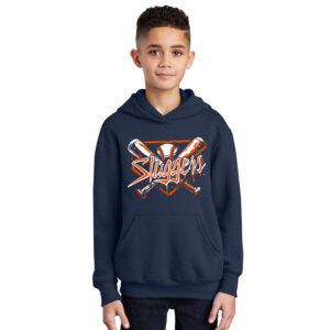 Midwest Sluggers SB Youth Fleece Hooded Sweatshirt-Navy