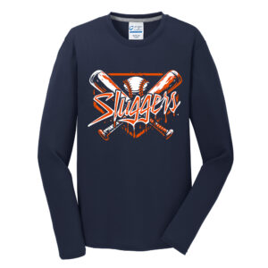 Midwest Sluggers SB Men Long Sleeve Essential Blended Performance Tee-Navy