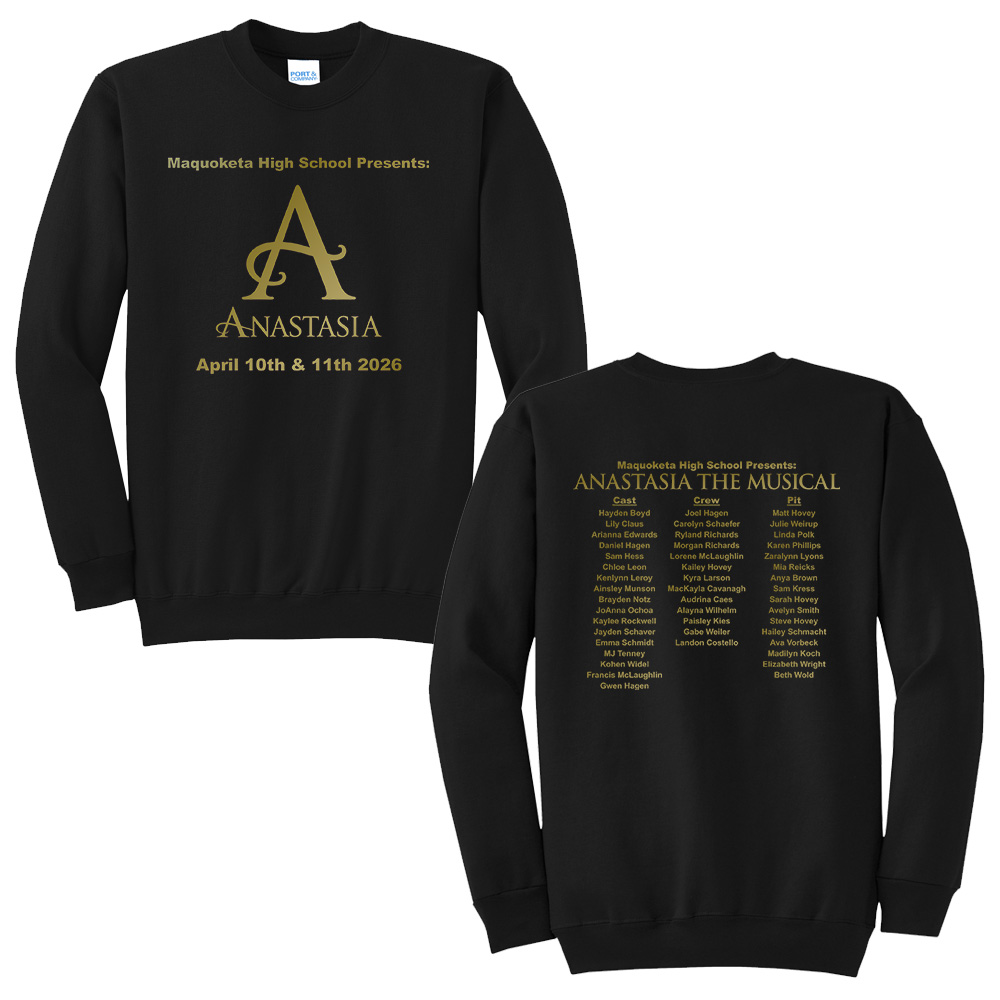 Maq Anastasia Unisex Fleece Crewneck Sweatshirt-Black