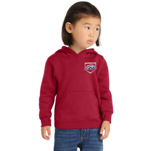 Mustangs Baseball Toddler Pullover Hooded Sweatshirt-Red