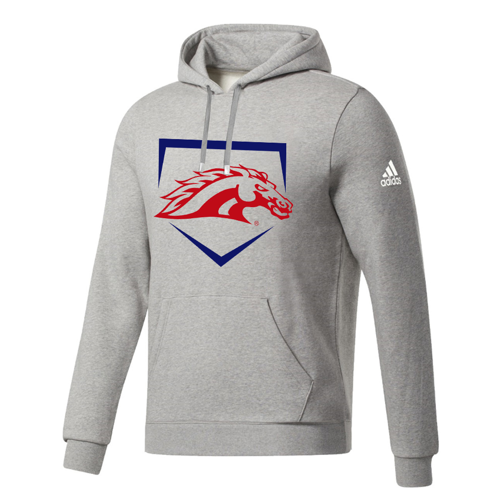 Mustangs Baseball Adidas Fleece Hooded Sweatshirt- MedGrey Heather