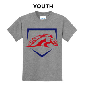 Mustangs Baseball Youth Short Sleeve Tee-Athletic Heather