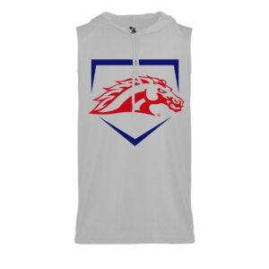Mustangs Baseball Badger B-Core Sleeveless Hood Tee-Silver