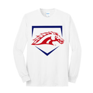 Mustangs Baseball Unisex Cotton Long Sleeve Tee-White