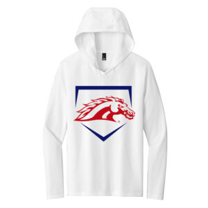 Mustangs Baseball District Made Mens Perfect Tri Long Sleeve Hoodie-White