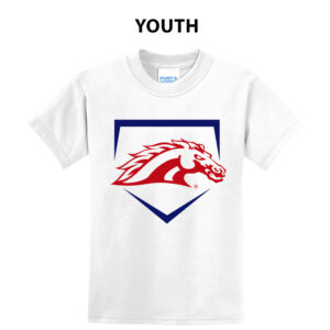Mustangs Baseball Youth Short Sleeve Tee-White