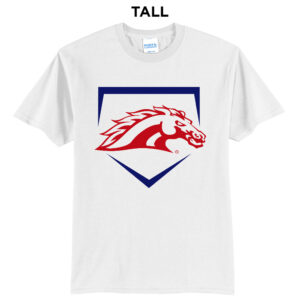 Mustangs Baseball Tall Short Sleeve Tee-White