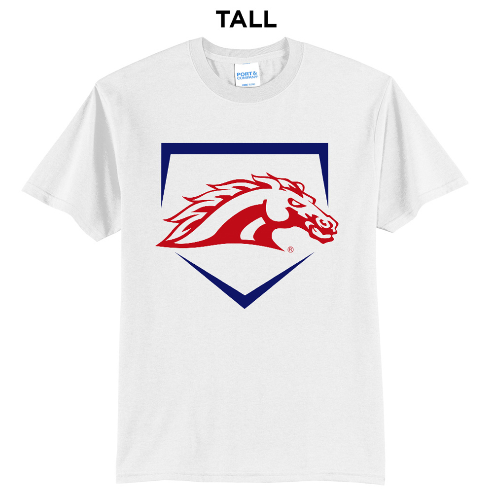 Mustangs Baseball Tall Short Sleeve Tee-White
