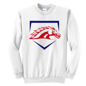 Mustangs Baseball Unisex Fleece Crewneck Sweatshirt-White