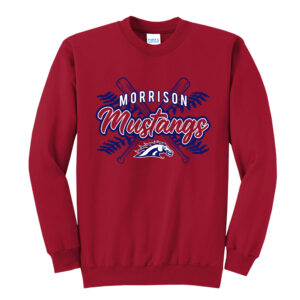 Mustangs Baseball Unisex Fleece Crewneck Sweatshirt-Red
