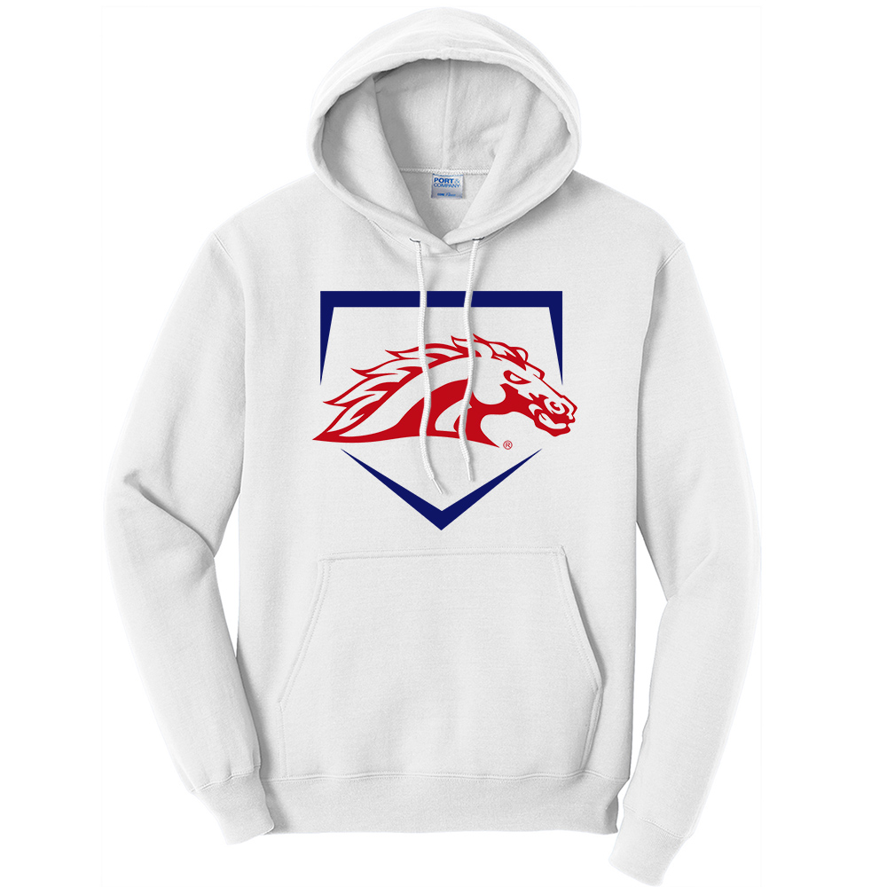 Mustangs Baseball Unisex Fleece Hooded Sweatshirt-White