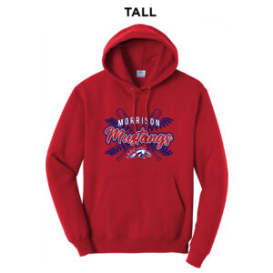 Mustangs Baseball Tall Fleece Hooded Sweatshirt-Red