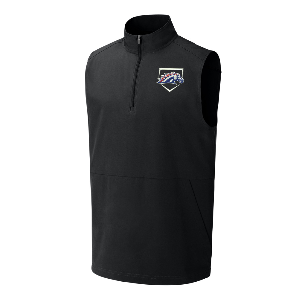 Mustangs Baseball Sport-Tek Men Repeat 1/2-Zip Vest-Black