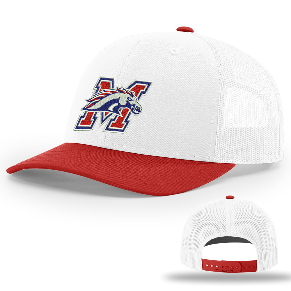 Morrison Richardson Pro Crown combo color Mesh Back Adjustable back cap-White/Red