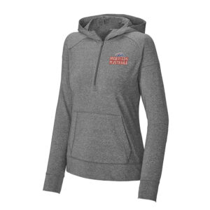 Morrison Sport-Tek Ladies Sport-Wick Stretch 1/2-Zip Hoodie-Charcoal Grey Heather