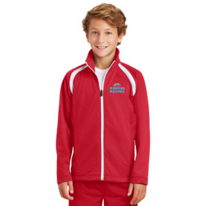 Morrison Sport-Tek Youth Tricot Track Jacket-Red/White