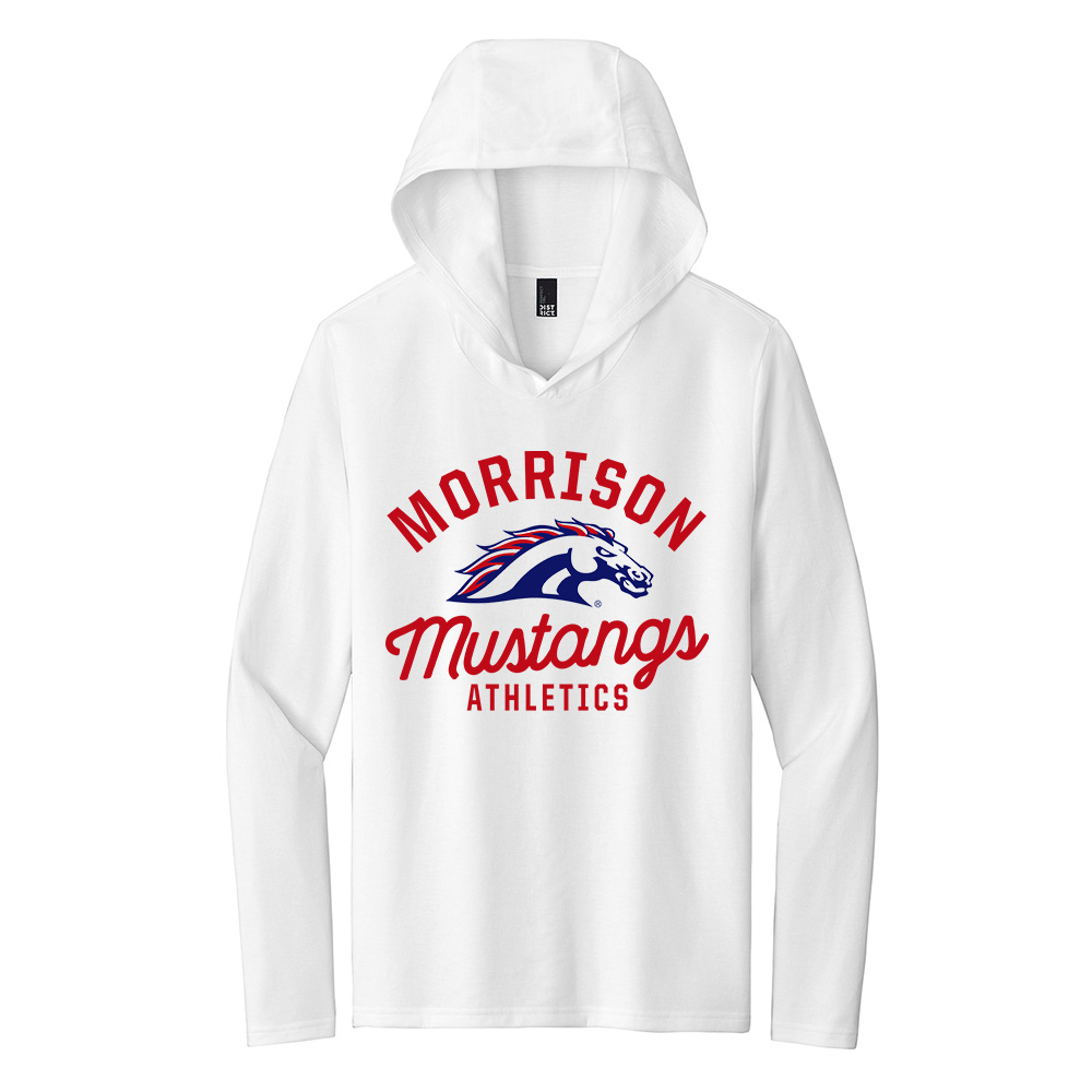 Morrison Men Perfect Triblend Long Sleeve Hoodie Tee-White