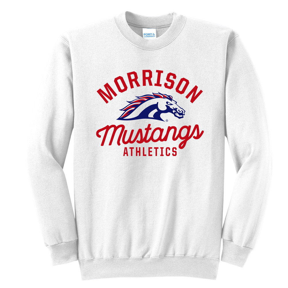 Morrison Unisex Fleece Crewneck Sweatshirt-White