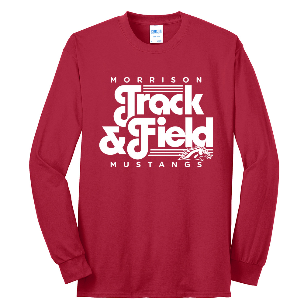 Morrison Unisex Cotton Long Sleeve Tee-Red